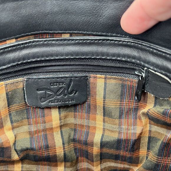 Derek Alexander Dali Soft Black Leather Crossbody Shoulder Bag Messenger - Picture 9 of 11